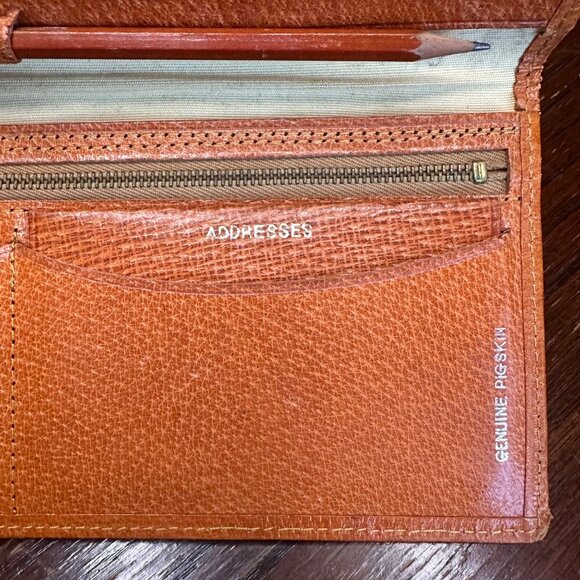 Vintage Pocket Book With Pencil Address book London 100% Pig Skin Wallet - Picture 6 of 16